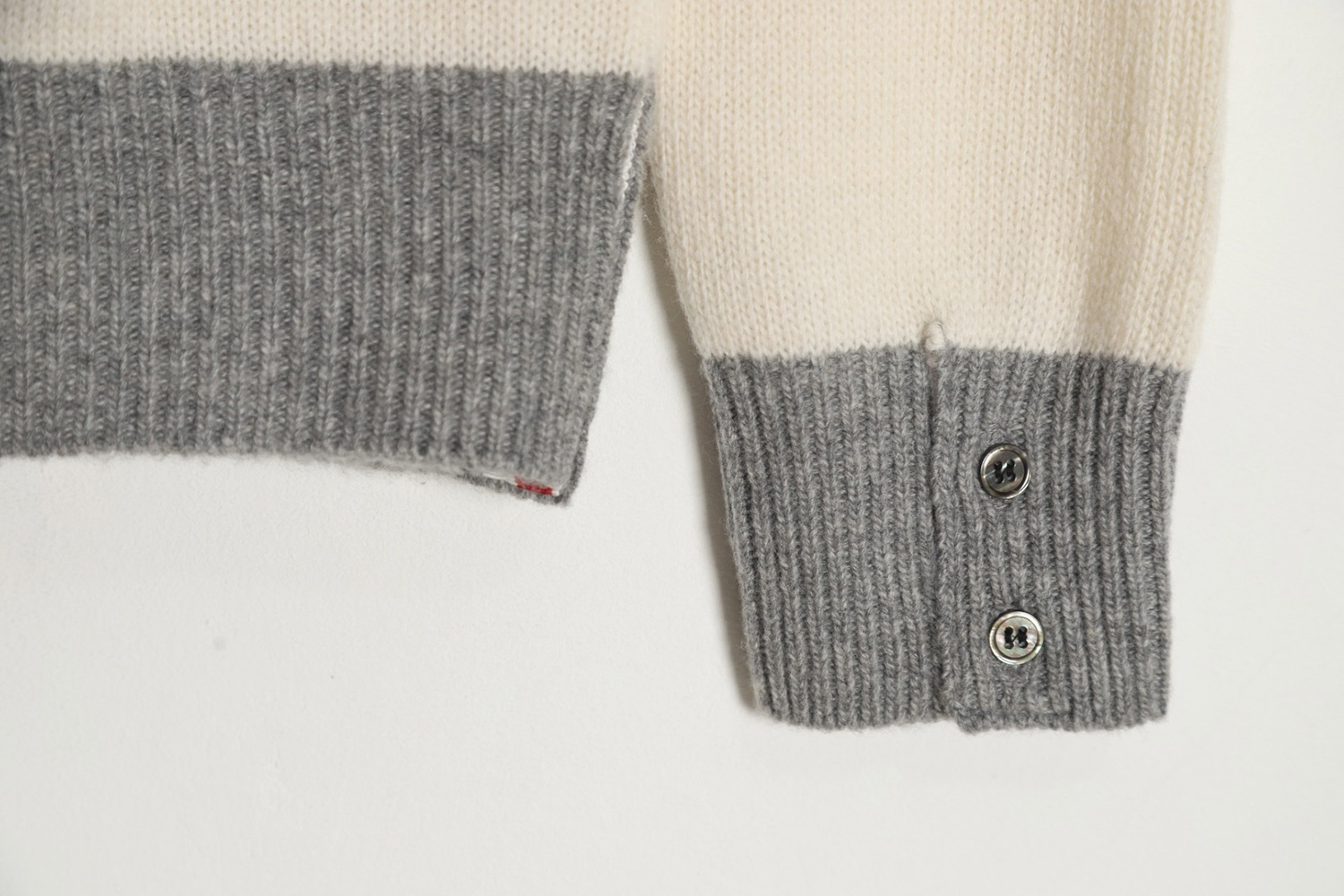 Thom Browne Color Block Wool Crew Neck Sweater