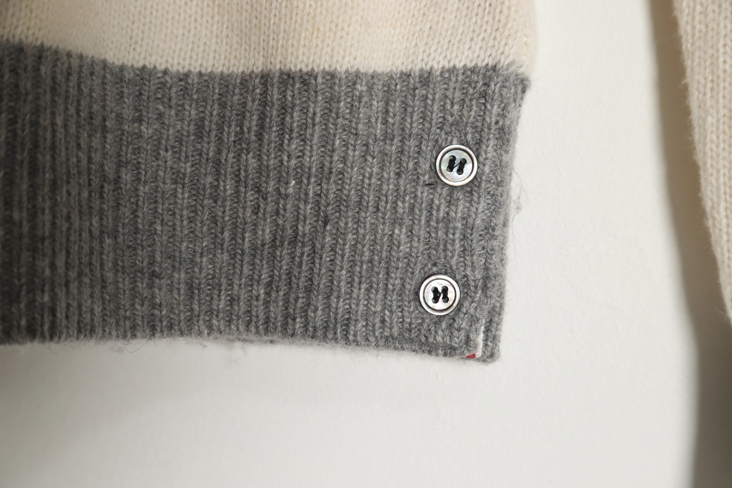 Thom Browne Color Block Wool Crew Neck Sweater