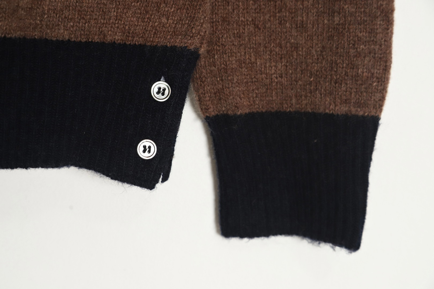 Thom Browne Color Block Wool Crew Neck Sweater