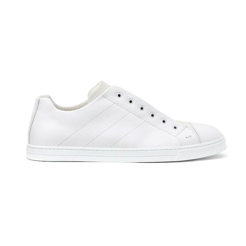 Fendi Leather Slip Ons White Brown
