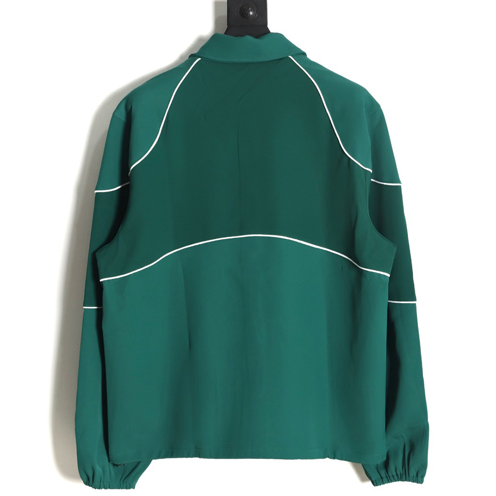 Louis Vuitton color matching green retro baseball jacket