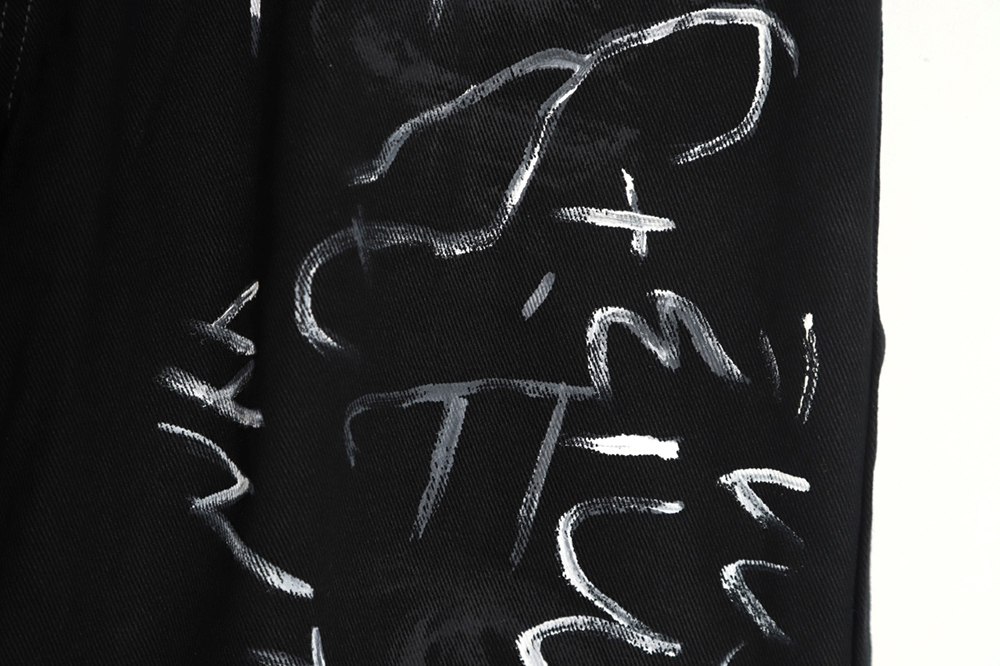 Balenciaga 23FW Hand-Drawn Graffiti Straight Loose Jeans