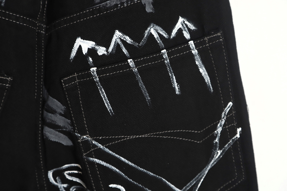 Balenciaga 23FW Hand-Drawn Graffiti Straight Loose Jeans