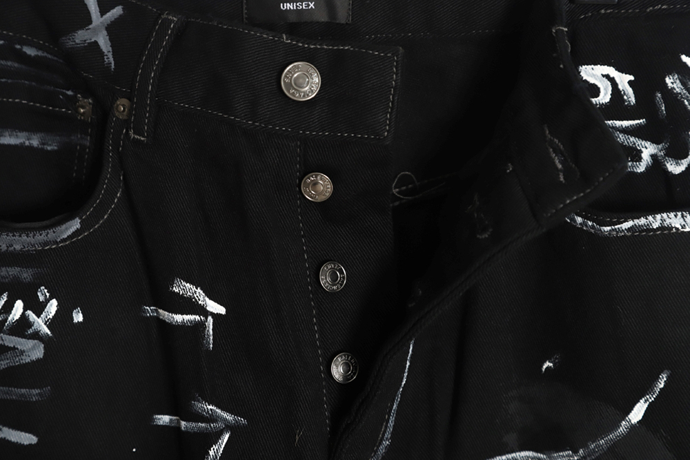 Balenciaga 23FW Hand-Drawn Graffiti Straight Loose Jeans
