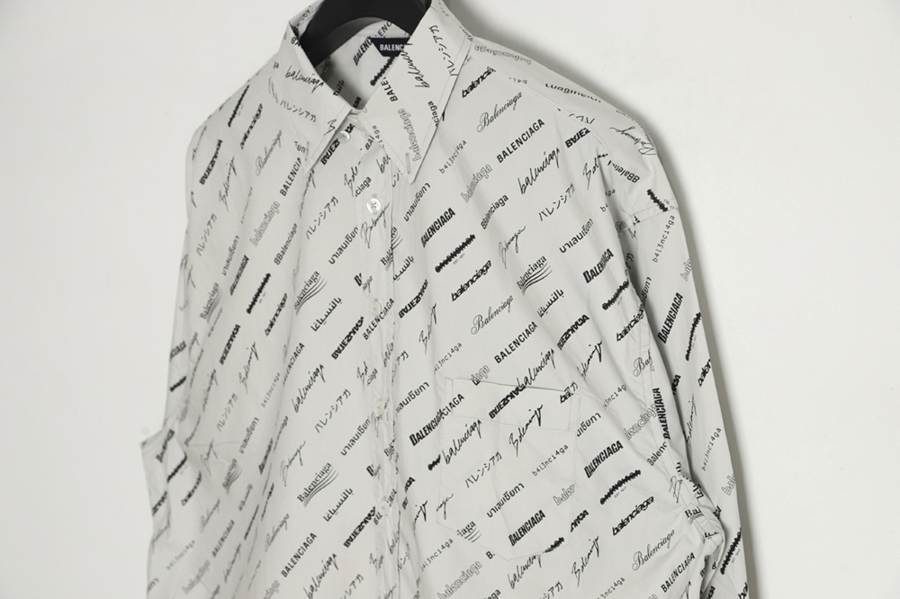 Balenciaga 23GW full print LOGO signature shirt