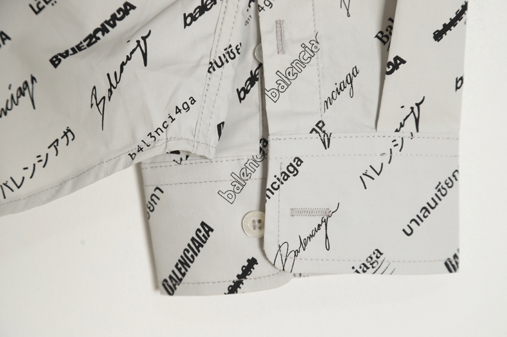 Balenciaga 23GW full print LOGO signature shirt