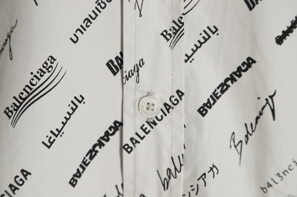 Balenciaga 23GW full print LOGO signature shirt