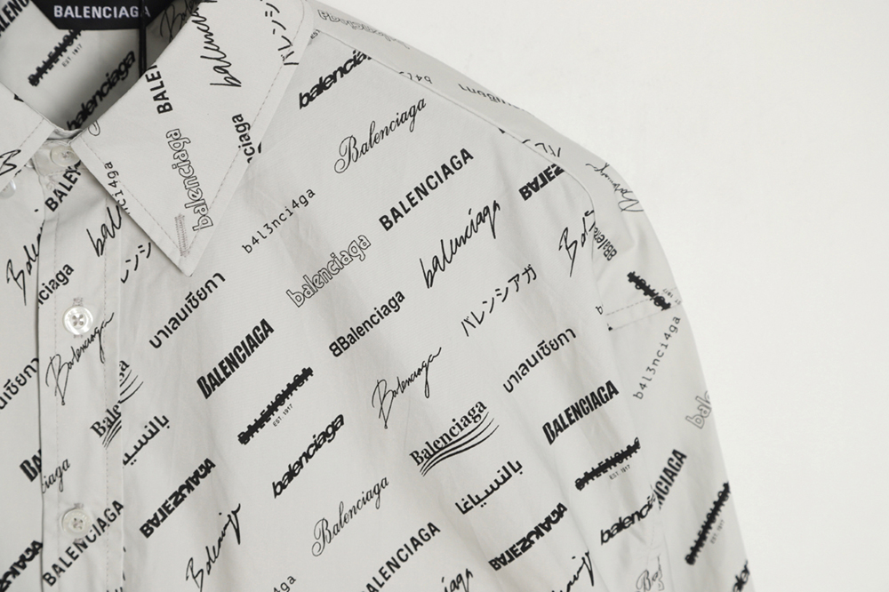 Balenciaga 23GW full print LOGO signature shirt