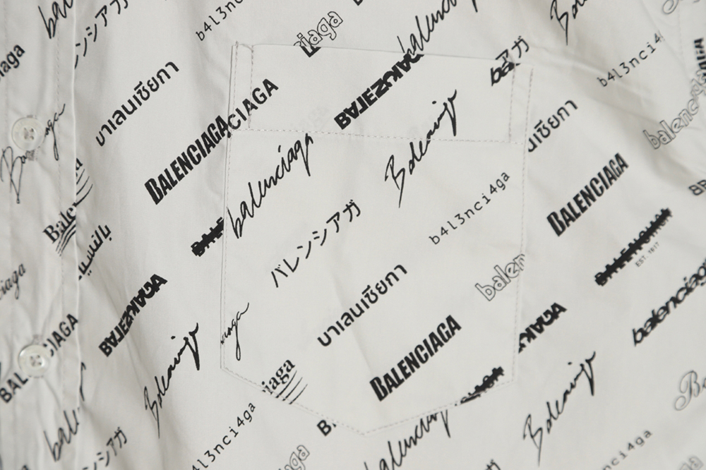 Balenciaga 23GW full print LOGO signature shirt