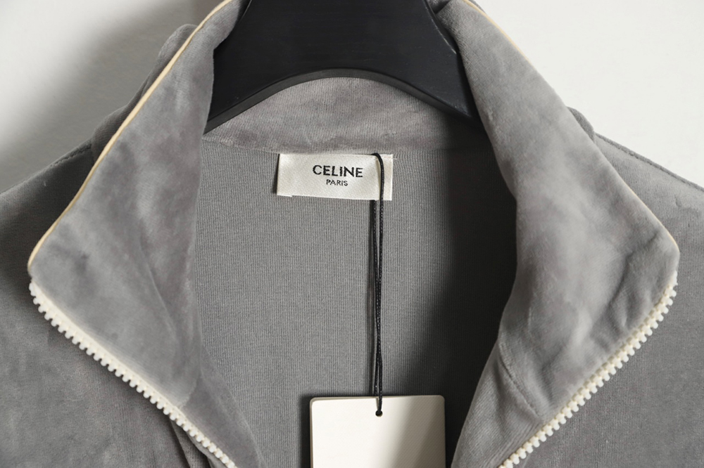 Celine 23FW velvet zipper jacket