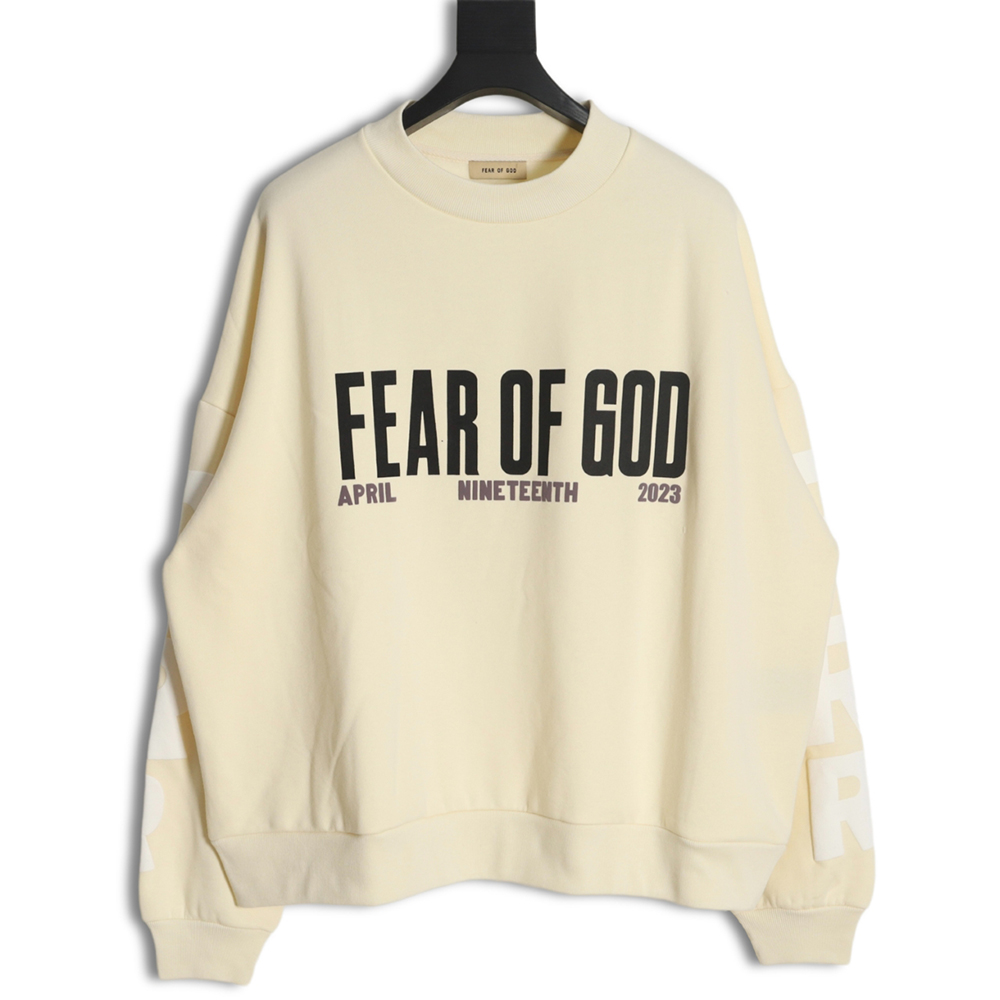 RRR123 x Fear OF God joint black round neck sweater