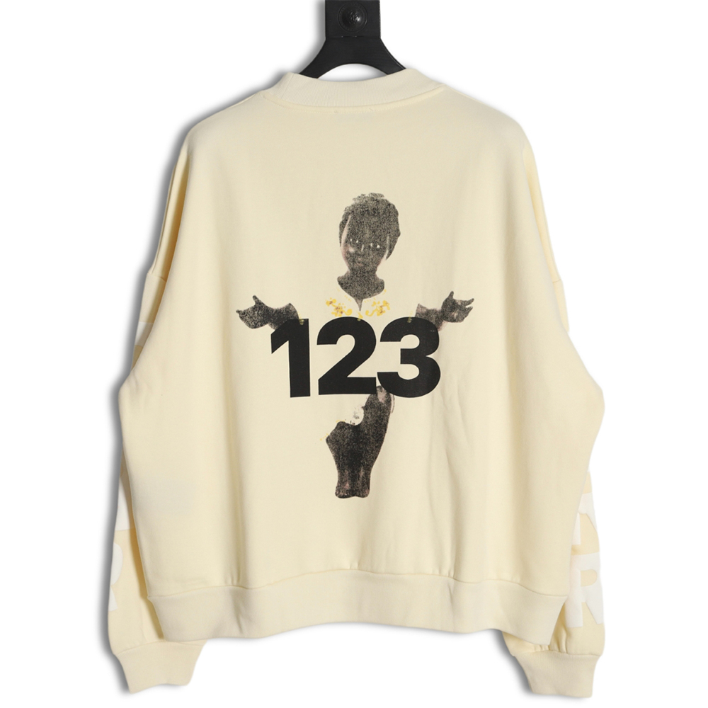 RRR123 x Fear OF God joint black round neck sweater