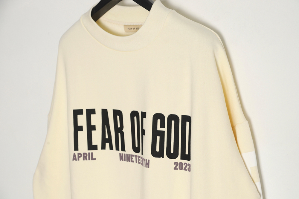 RRR123 x Fear OF God joint black round neck sweater