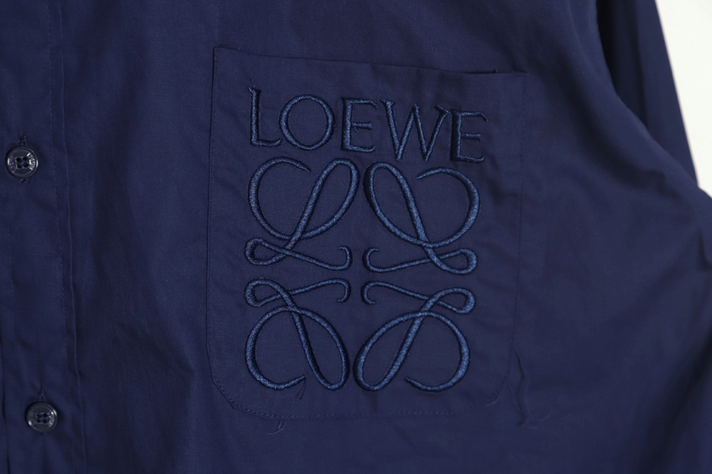 LOEWE logo three-dimensional embroidery long-sleeved shirt