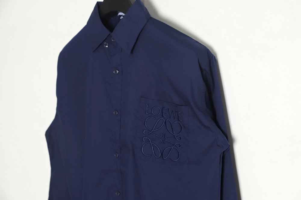 LOEWE logo three-dimensional embroidery long-sleeved shirt