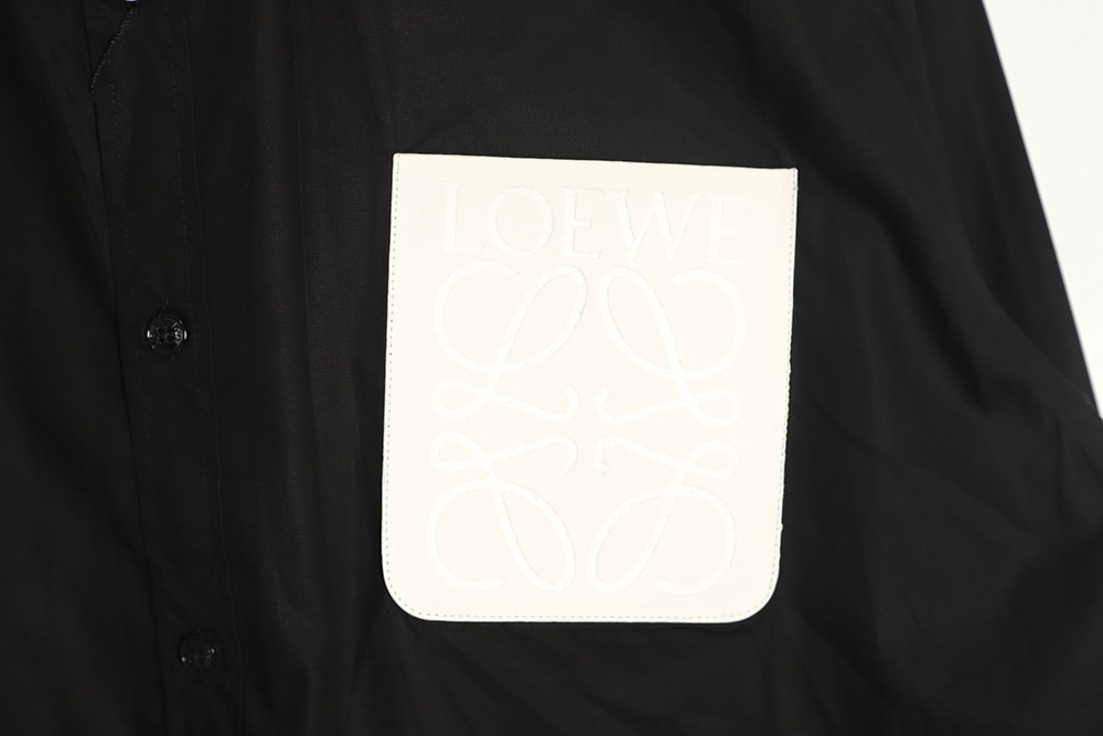LOEWE Leather Label Pocket Embroidered Shirt Long Sleeve