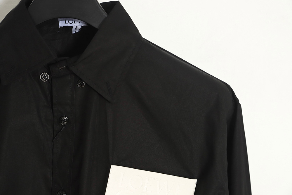 LOEWE Leather Label Pocket Embroidered Shirt Long Sleeve