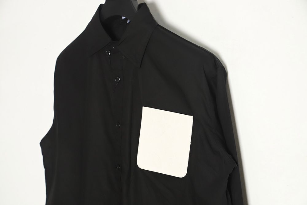 LOEWE Leather Label Pocket Embroidered Shirt Long Sleeve