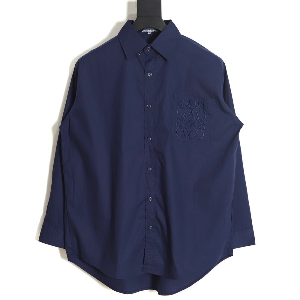 LOEWE logo three-dimensional embroidery long-sleeved shirt