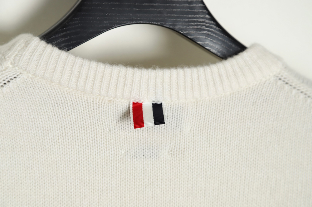 THOM BROWNE 21FW Three-Button Australian Wool Crew Neck Sweater