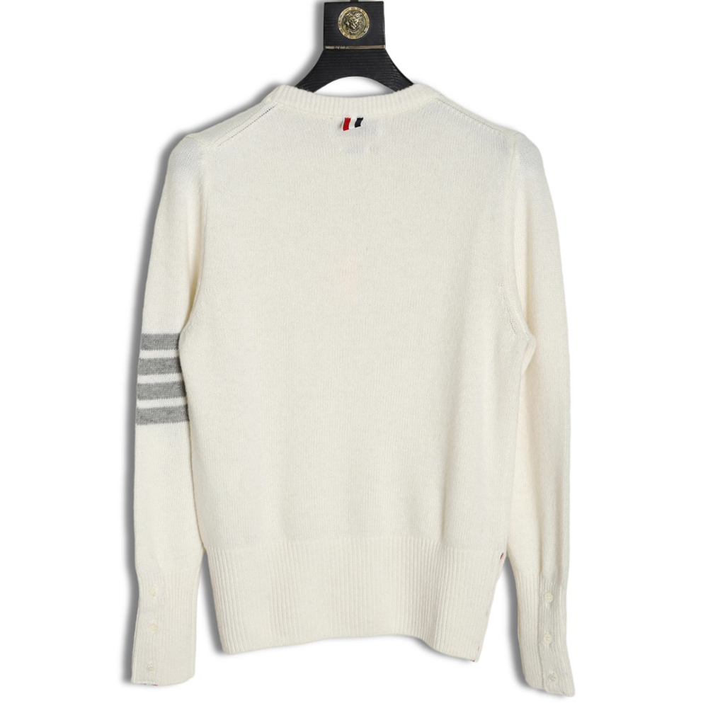 THOM BROWNE 21FW Three-Button Australian Wool Crew Neck Sweater