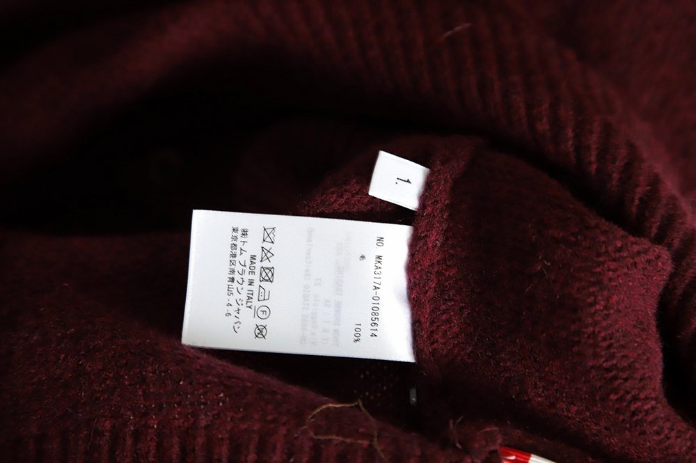 THOM BROWNE 21FW Three-Button Australian Wool Crew Neck Sweater