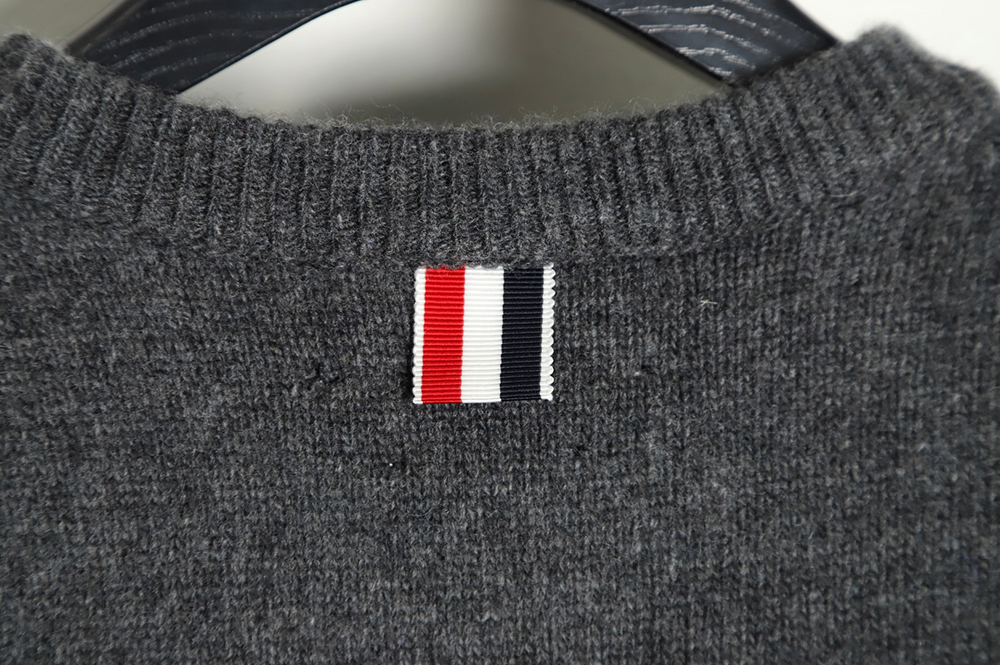 THOM BROWNE 21FW Three-Button Australian Wool Crew Neck Sweater