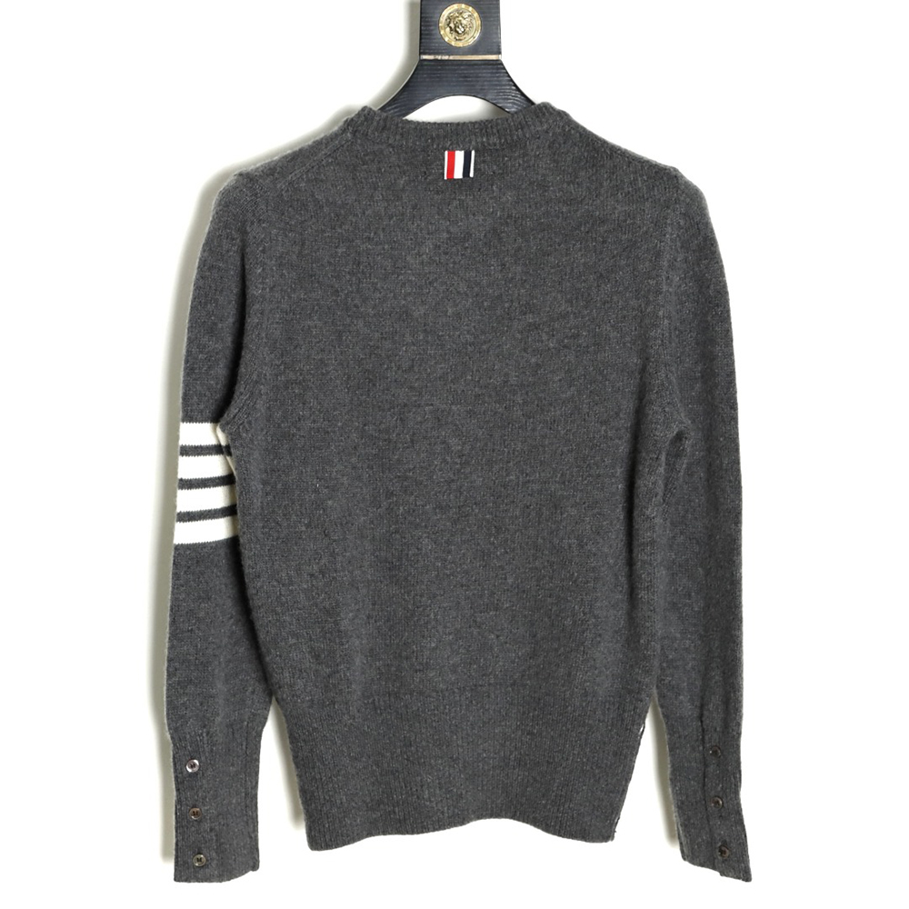 THOM BROWNE 21FW Three-Button Australian Wool Crew Neck Sweater