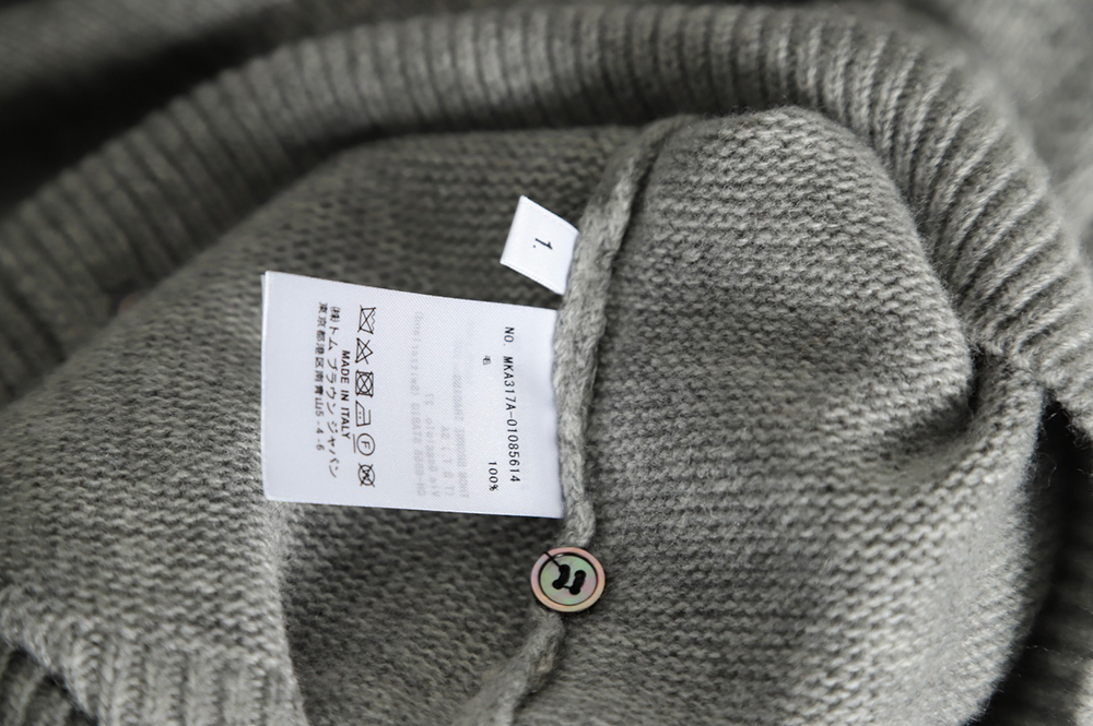 THOM BROWNE 21FW Three-Button Australian Wool Crew Neck Sweater