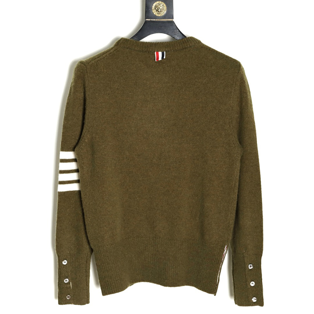 THOM BROWNE 21FW Three-Button Australian Wool Crew Neck Sweater