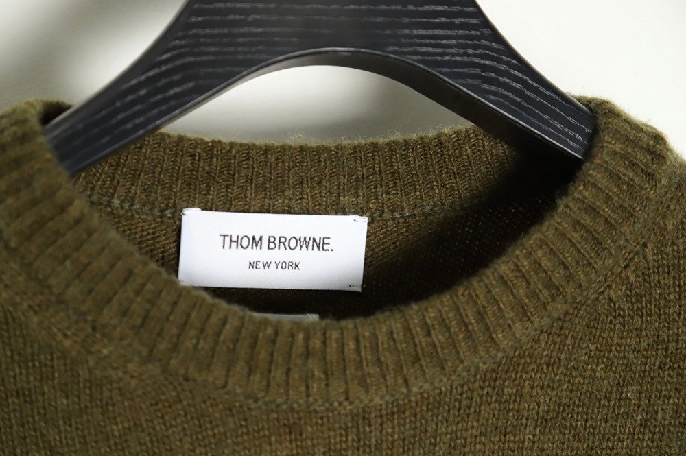 THOM BROWNE 21FW Three-Button Australian Wool Crew Neck Sweater