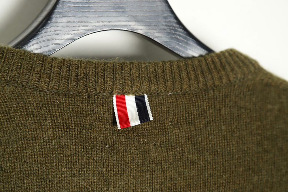THOM BROWNE 21FW Three-Button Australian Wool Crew Neck Sweater