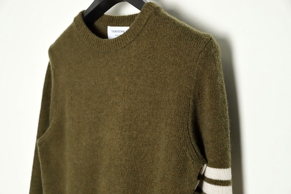 THOM BROWNE 21FW Three-Button Australian Wool Crew Neck Sweater