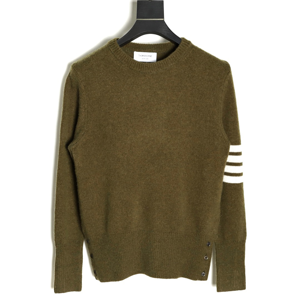 THOM BROWNE 21FW Three-Button Australian Wool Crew Neck Sweater