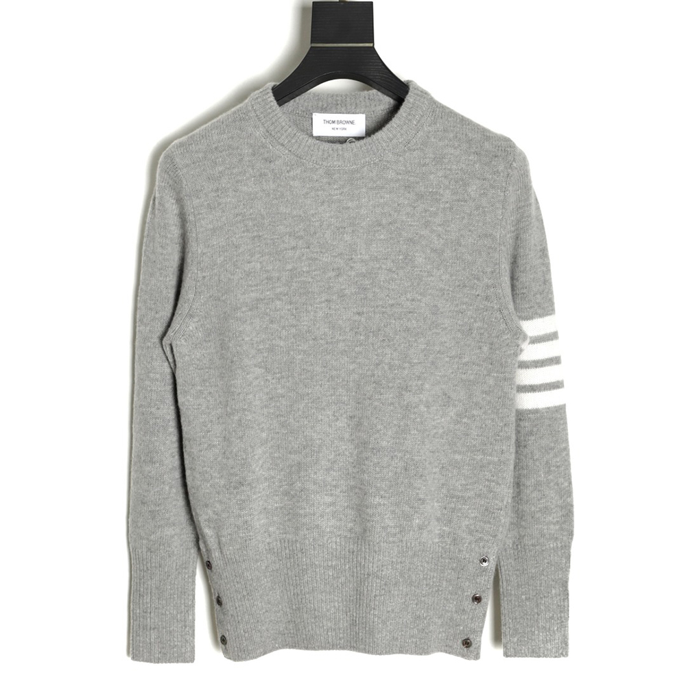 THOM BROWNE 21FW Three-Button Australian Wool Crew Neck Sweater