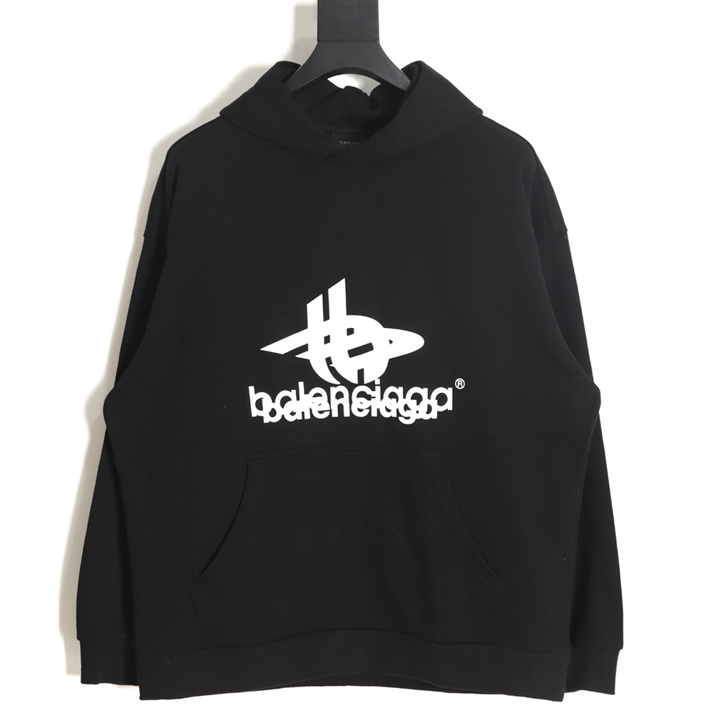 Balenciaga 23FW overlapping letter logo hoodie