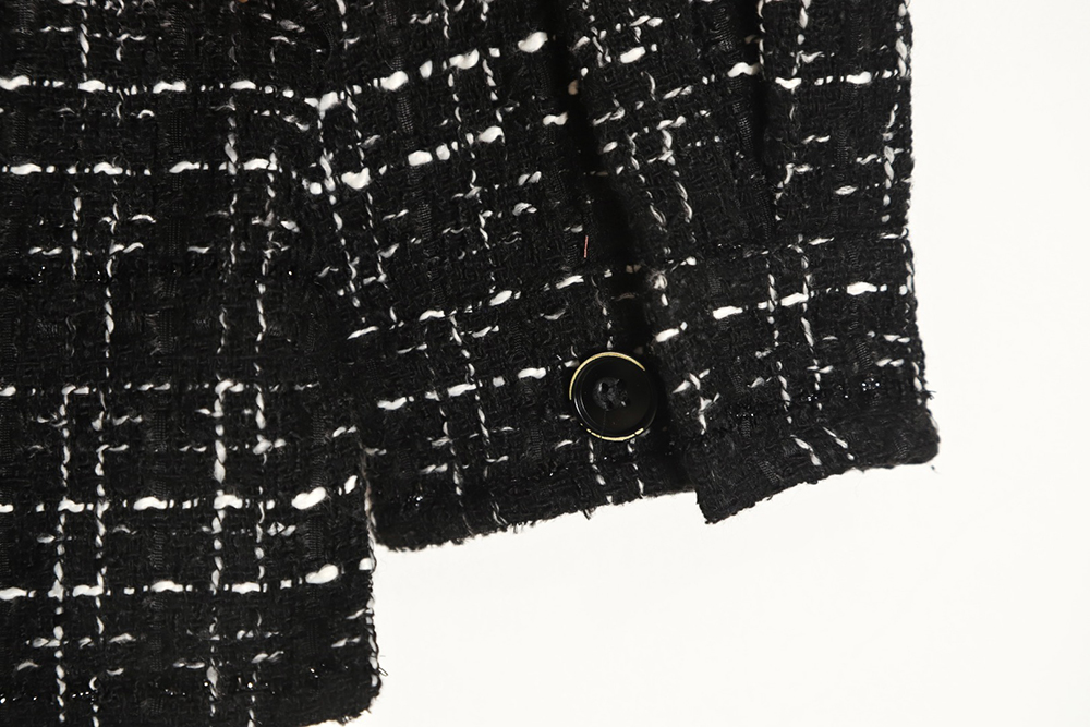 Charlie Luciano pleated silver-thread-woven check shirt jacket