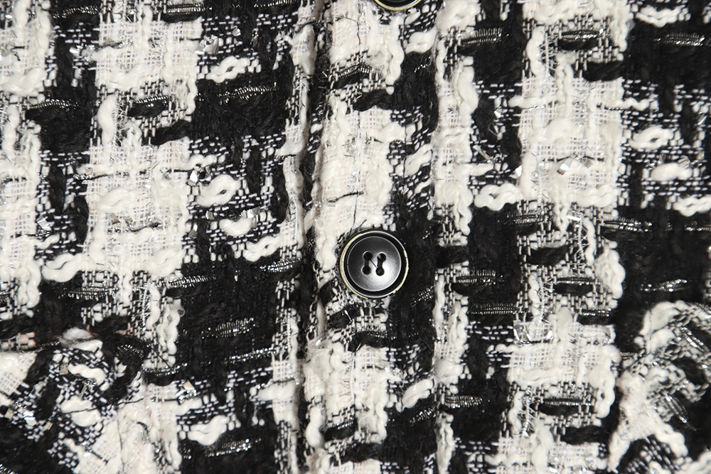 Charlie Luciano pleated silver-thread-woven check shirt jacket