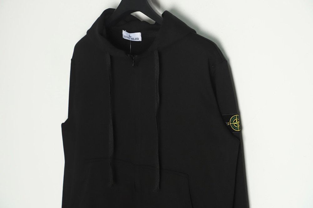 STONE ISLAND Classic solid color logo logo zip sweatshirt