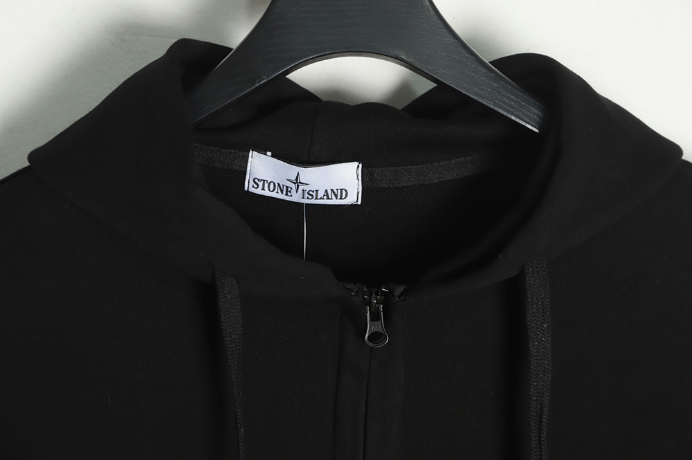 STONE ISLAND Classic solid color logo logo zip sweatshirt