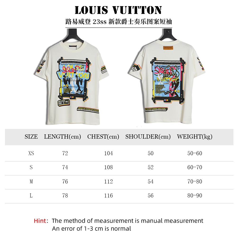 Louis Vuitton 23ss new jazz music pattern short sleeves,Louis Vuitton