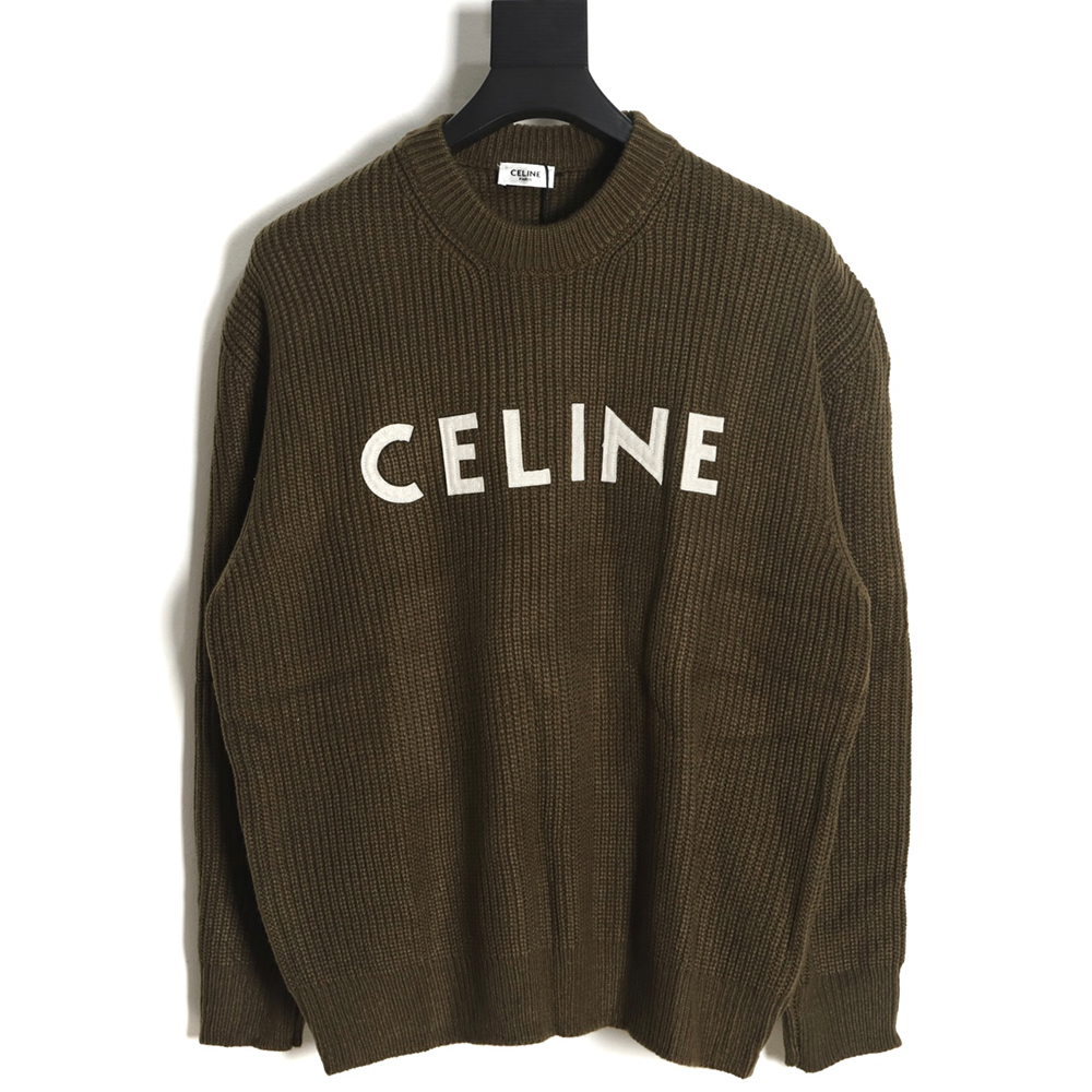 Celine 23FW letter logo crew neck sweater