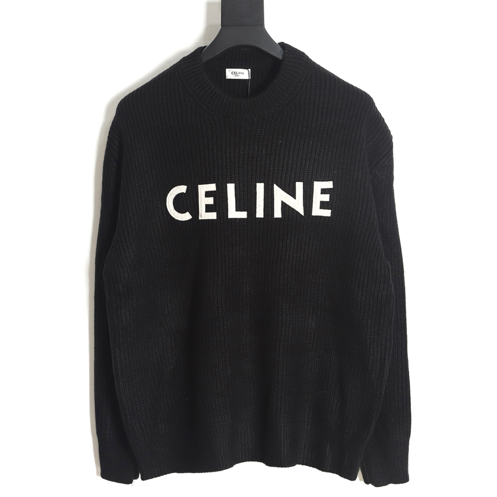 Celine 23FW letter logo crew neck sweater