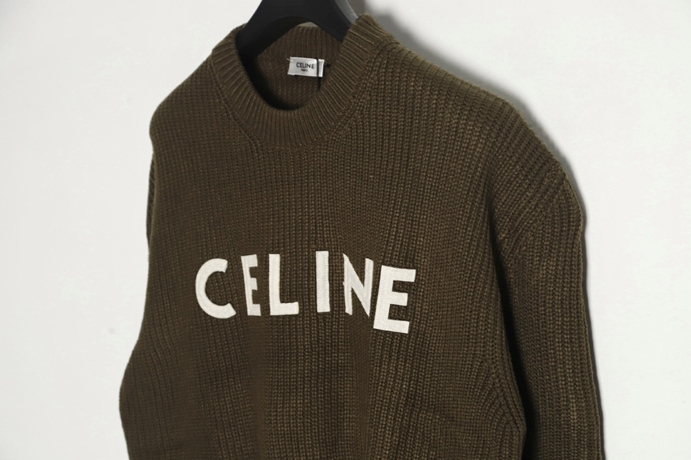 Celine 23FW letter logo crew neck sweater