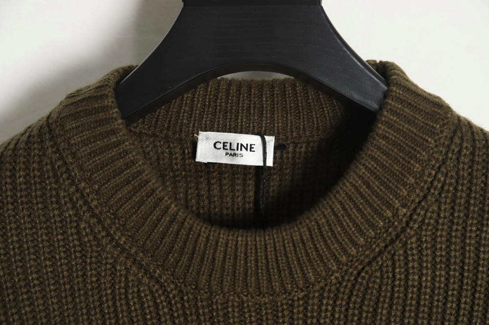 Celine 23FW letter logo crew neck sweater