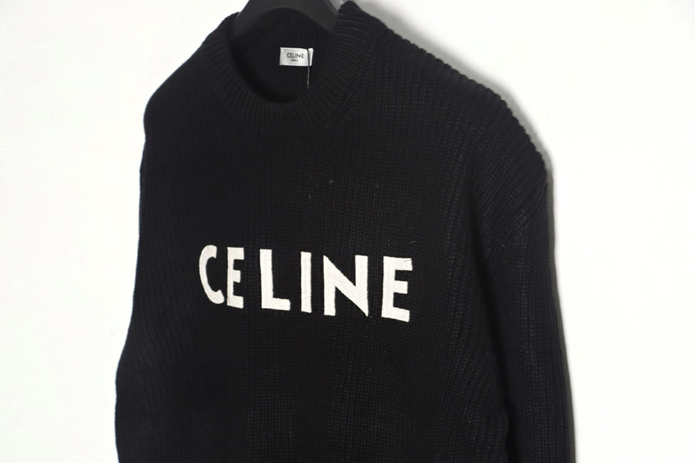Celine 23FW letter logo crew neck sweater