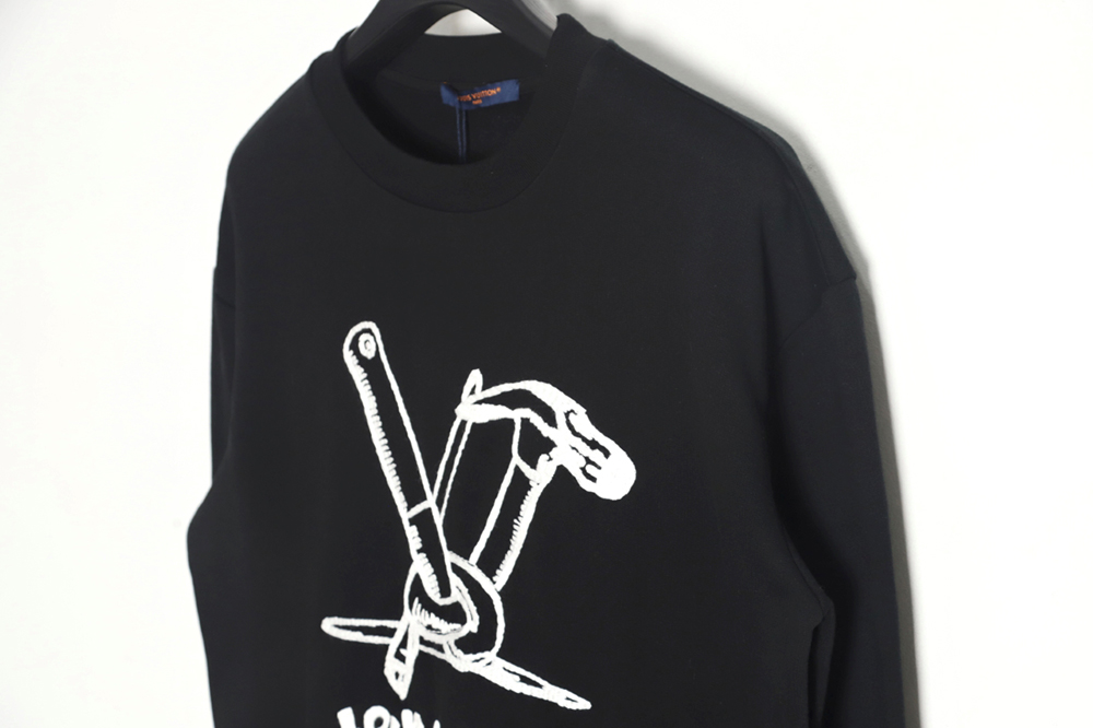 Louis Vuitton 23FW hammer tool embroidered crew neck sweatshirt