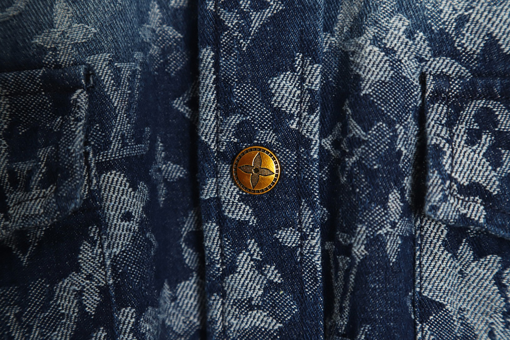 Louis Vuitton tie-dye splash-print all-over jacquard denim jacket