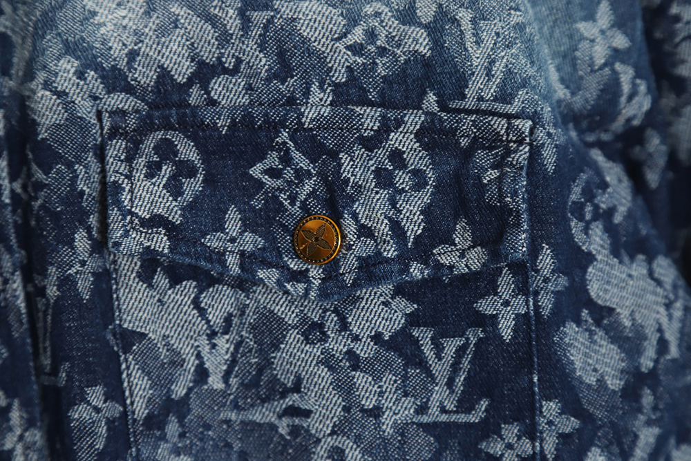 Louis Vuitton tie-dye splash-print all-over jacquard denim jacket