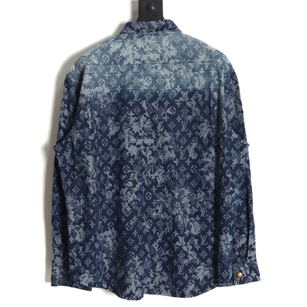 Louis Vuitton tie-dye splash-print all-over jacquard denim jacket